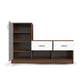Contemporary Shoe Rack with Side Cabinet & Dual Drawers