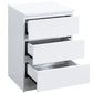 Luna 3-Drawer White Bedside Table