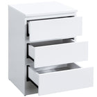 Luna 3-Drawer White Bedside Table