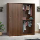 Classic Two-Door Sliding Wardrobe – Walnut Finish