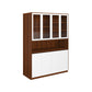 Elegance Crockery Unit – Walnut & Frosty White Finish
