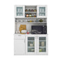Large Crockery & Microwave Storage Cabinet with Glass Doors