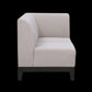 L-Shaped Fabric Sofa in Elegant Beige with Solid Wood Base