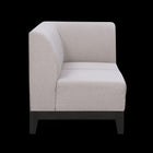 L-Shaped Fabric Sofa in Elegant Beige with Solid Wood Base