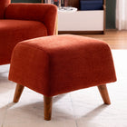 Rust Orange Fabric Accent Chair with Footstool – Ergonomic Comfort & Modern Style