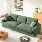 Modern 256cm corduroy sofa, wide armrest, oversized sofa suitable for living room sofa