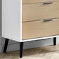 White & Oak 4‑Drawer Wide Chest