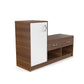 Modern Two-Tone Shoe Rack with Dual Storage & Side Cabinet