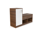 Modern Two-Tone Shoe Rack with Dual Storage & Side Cabinet
