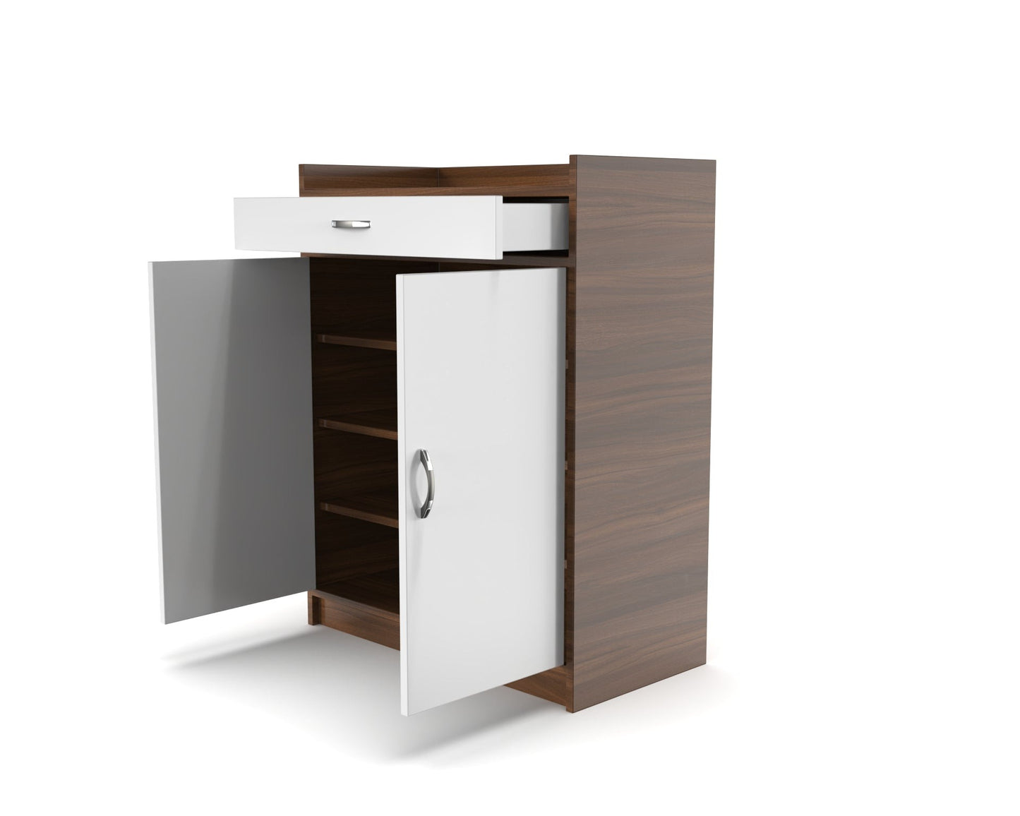 UrbanSpace Premium Shoe Rack with Drawer (Walnut & White Finish)