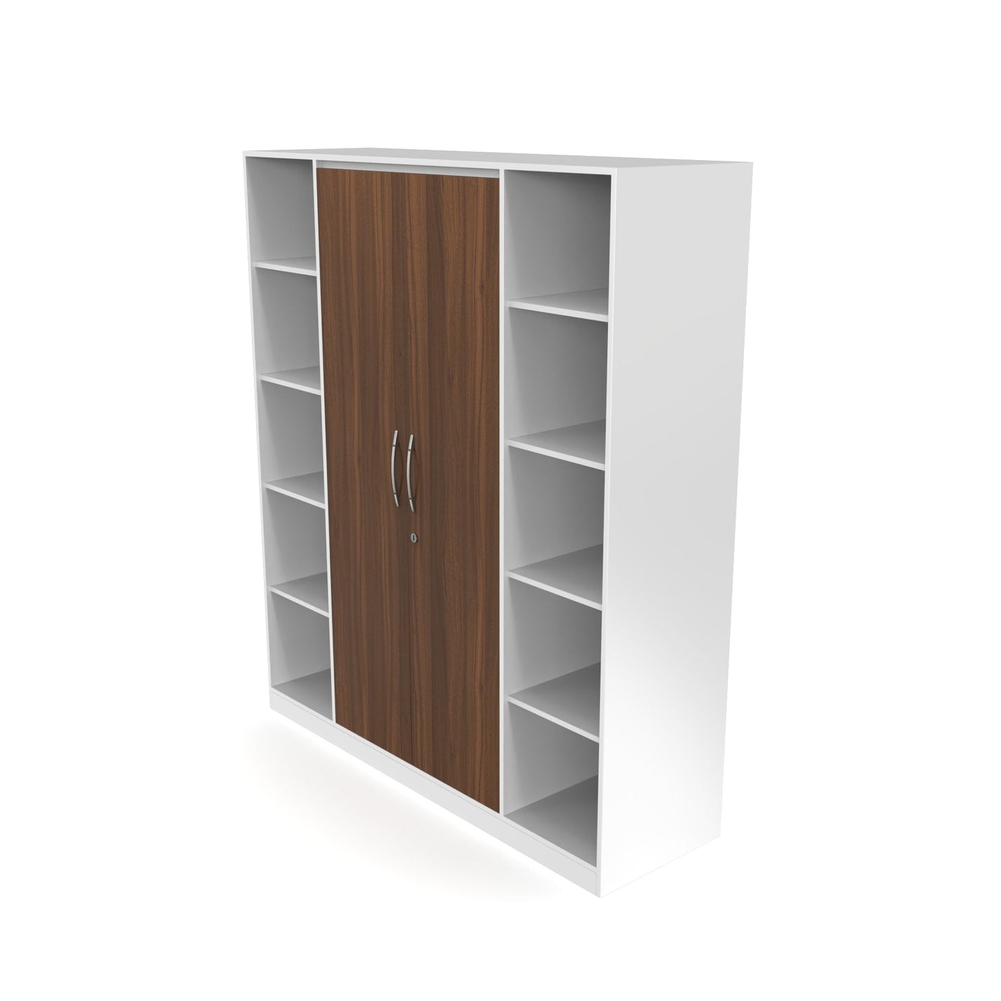 Modern 2-Door Wardrobe with Side Open Shelves (6ft x 7ft)