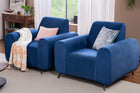 Sapphire Blue Velvet 3+1+1 Sofa Set – Luxurious Comfort & Modern Design