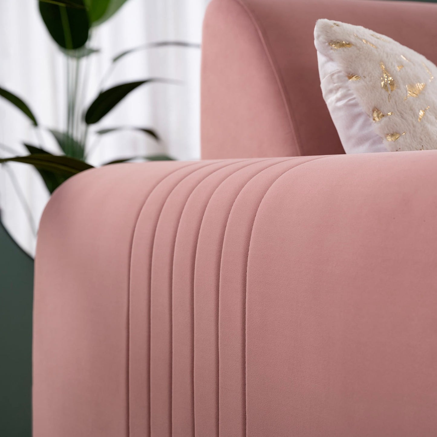 Fabric 1 Seater Sofa in Rose Blush Color