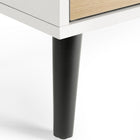 White & Oak 4‑Drawer Wide Chest