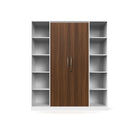 Modern 2-Door Wardrobe with Side Open Shelves (6ft x 7ft)