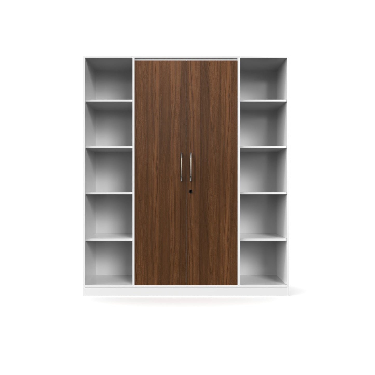 Modern 2-Door Wardrobe with Side Open Shelves (6ft x 7ft)