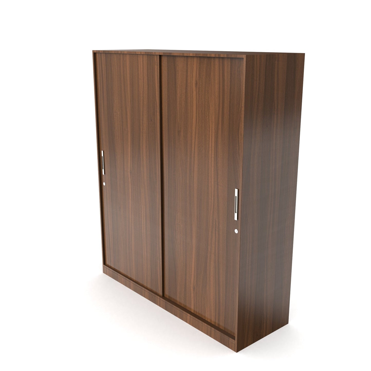 Classic Two-Door Sliding Wardrobe – Walnut Finish