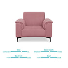 Velvet 1 Seater Sofa in Blush Pink Color