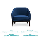 Velvet 1 Seater Armchair in Royal Blue
