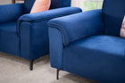 Sapphire Blue Velvet 5-Seater Sofa Set (3+1+1) – Elegant & Comfortable Living Room Furniture
