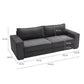 Marvita 230Cm Square Arm Sofa