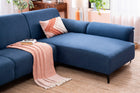 Fabric L-Shape Sofa in Moroccan Blue