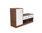 Contemporary Shoe Rack with Side Cabinet & Dual Drawers