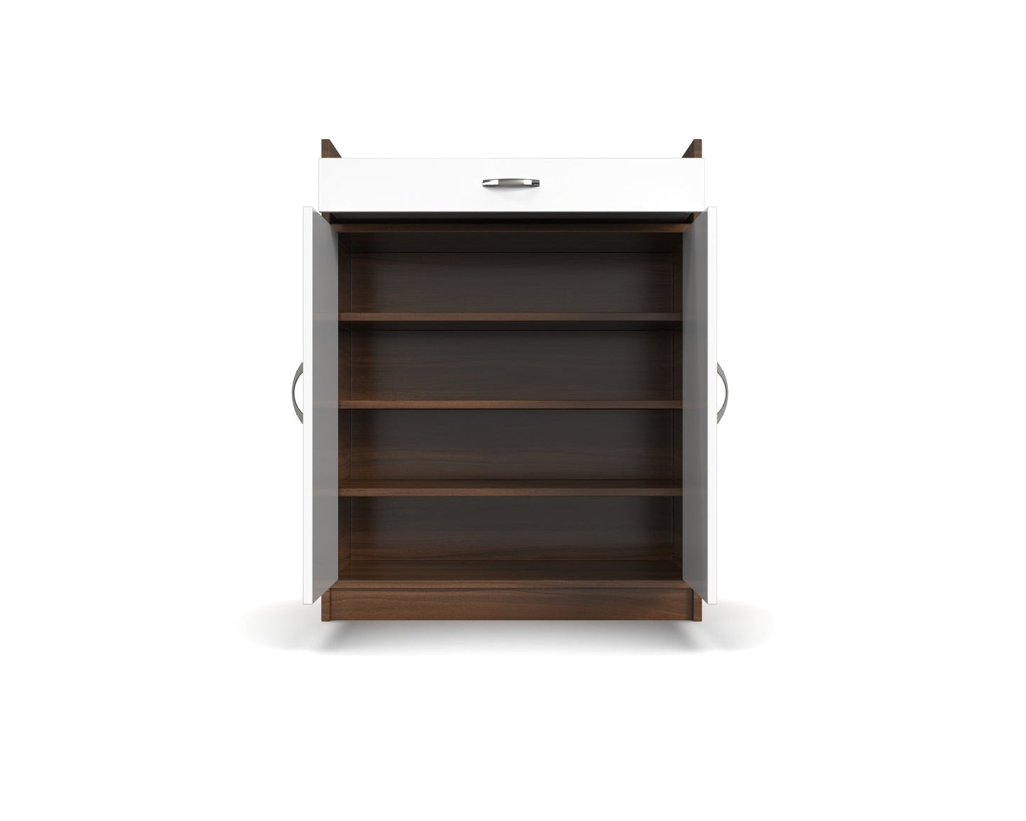 UrbanSpace Premium Shoe Rack with Drawer (Walnut & White Finish)