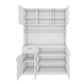 Large Crockery & Microwave Storage Cabinet with Glass Doors