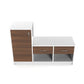 Modern Shoe Rack with Tall Cabinet & Dual Drawers – White & Walnut Finish