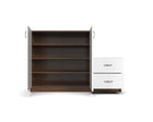 Dual Section Shoe Cabinet with Storage Drawers