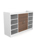 Grandeur Multi-Shelf Shoe Cabinet with Dual Doors & Open Shelves