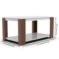 Modern Two-Tone Coffee Table with Storage Shelf