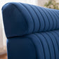Sapphire Blue Velvet Fabric L-Shape Sofa – Modern Corner Sofa for Living Room