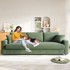 Modern 256cm corduroy sofa, wide armrest, oversized sofa suitable for living room sofa