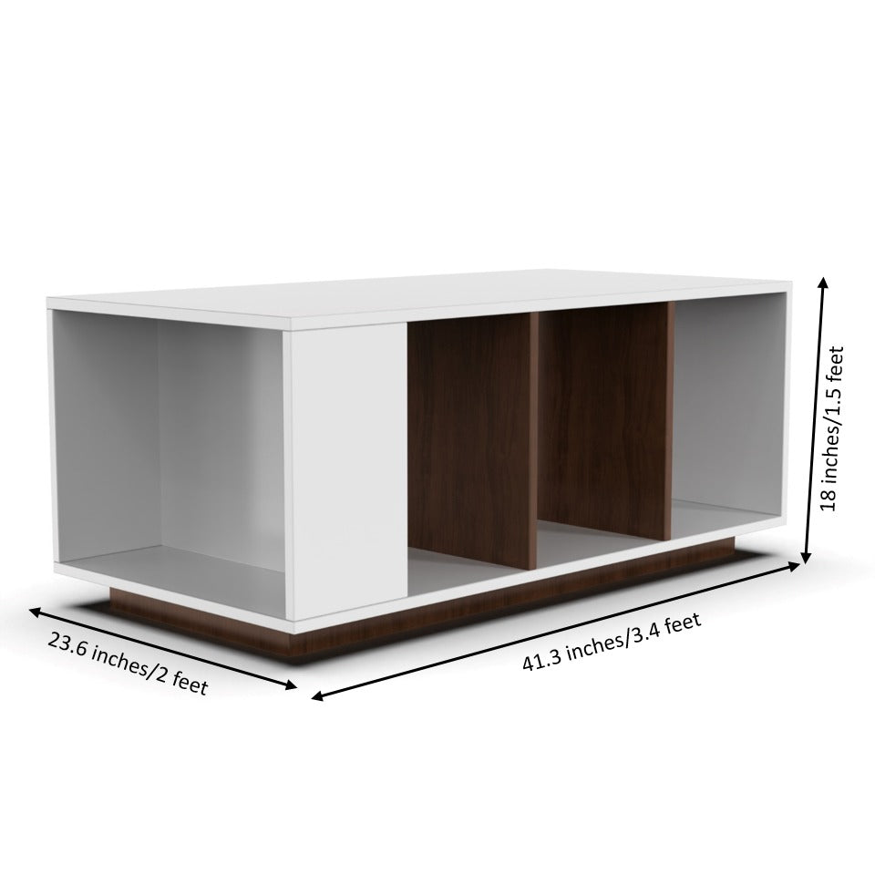 Modern Dual-Tone Storage Coffee Table