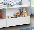 White Wooden Kids Low Sleeper Cabin Storage Bed - 3ft Single: