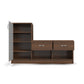 Modern Two-Tone Shoe Rack with Dual Storage & Side Cabinet