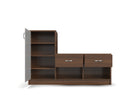 Modern Two-Tone Shoe Rack with Dual Storage & Side Cabinet