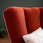 Rust Orange Fabric Accent Chair with Footstool – Ergonomic Comfort & Modern Style