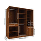 Large Wardrobe cum Dresser | Walnut and Frosty White Without Mirror