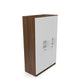Modern 3-Door Wardrobe with White & Walnut Finish