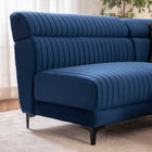 Sapphire Blue Velvet Fabric L-Shape Sofa – Modern Corner Sofa for Living Room