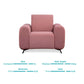 Fabric 1 Seater Sofa in Rose Blush Color