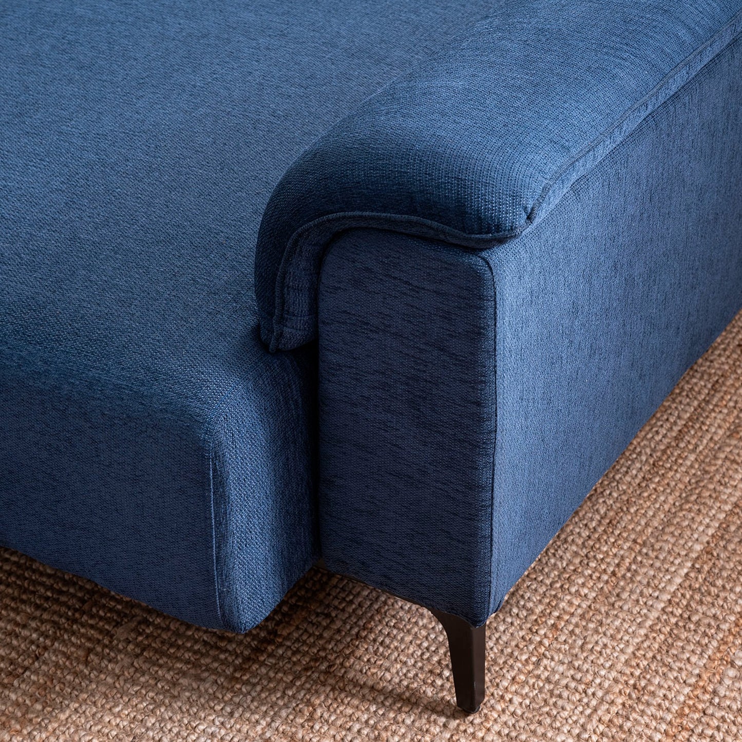 Fabric L-Shape Sofa in Moroccan Blue