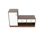Contemporary Shoe Rack with Side Cabinet & Dual Drawers