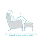 Rust Orange Fabric Accent Chair with Footstool – Ergonomic Comfort & Modern Style