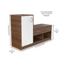 Modern Two-Tone Shoe Rack with Dual Storage & Side Cabinet