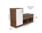 Modern Two-Tone Shoe Rack with Dual Storage & Side Cabinet