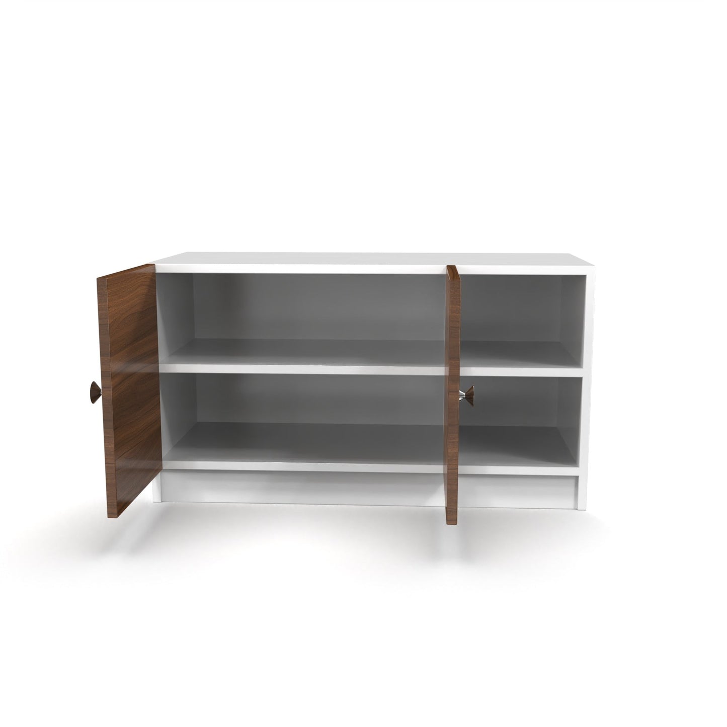 Wooden Shoe Rack with Doors & Open Shelves – Compact Footwear Storage (Holds 6–9 Pairs)